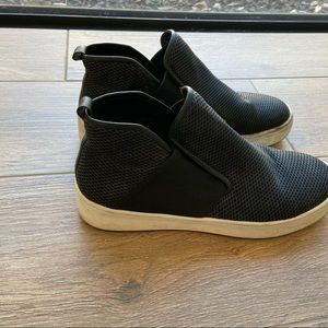 Donald Pliner black leather high tops